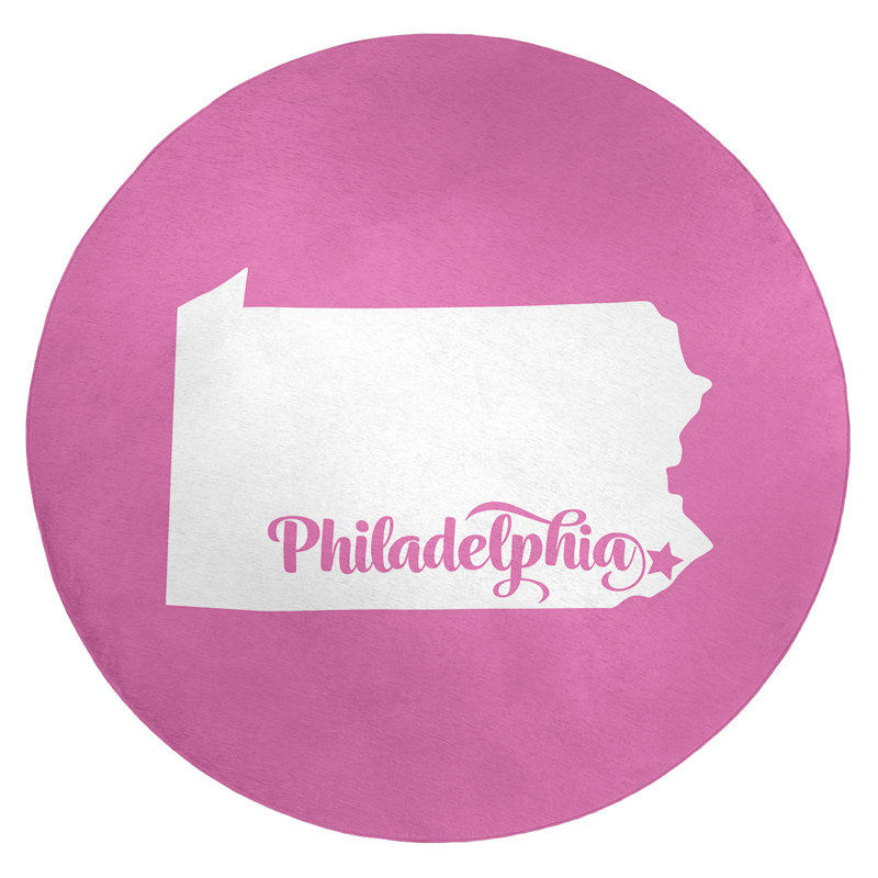 Tapis en poly-chenille philadelphia pennsylvanie, Rond 5 pi