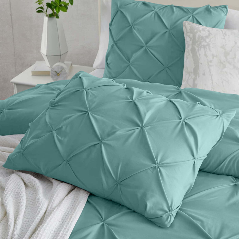 Ameha Microfiber Duvet Cover Set with Pillowcases, Double Duvet Cover + 2 Double Pillowcases, Sage Green