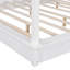 King Size Wood LED Canopy Bed ,Canopy Platform Bed With Support Slats, No Box Spring Needed, White