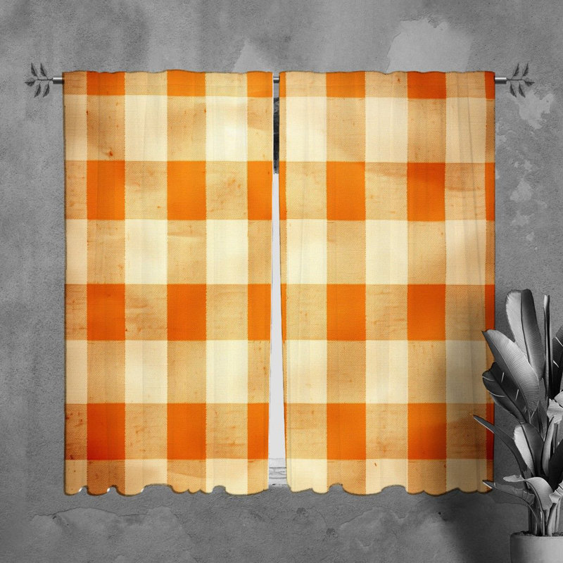 Paire de rideaux obscurcissant Naariah, L 20 po x L 61 po, Orange/beige