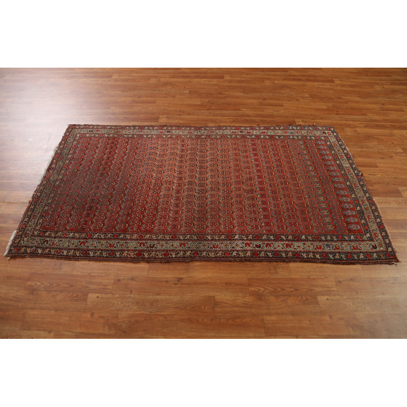 Tapis persan pré-1900 à motif de teinture végétale noué à la main 3 x 6