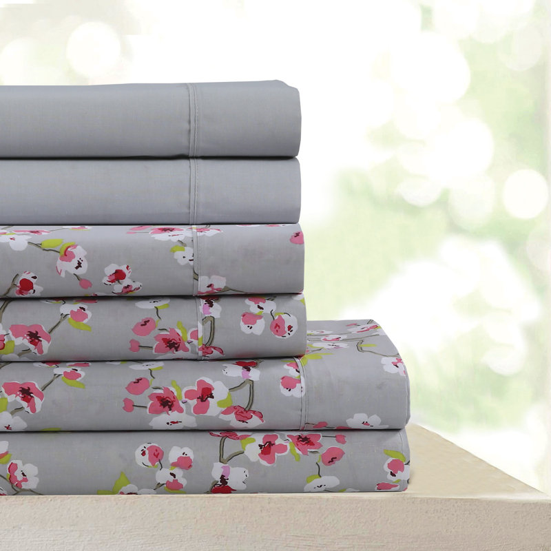 Ventus 600 Thread Count Cotton Quality Sheet Set, Ensemble de draps pour lit simple + 1 drap-housse 