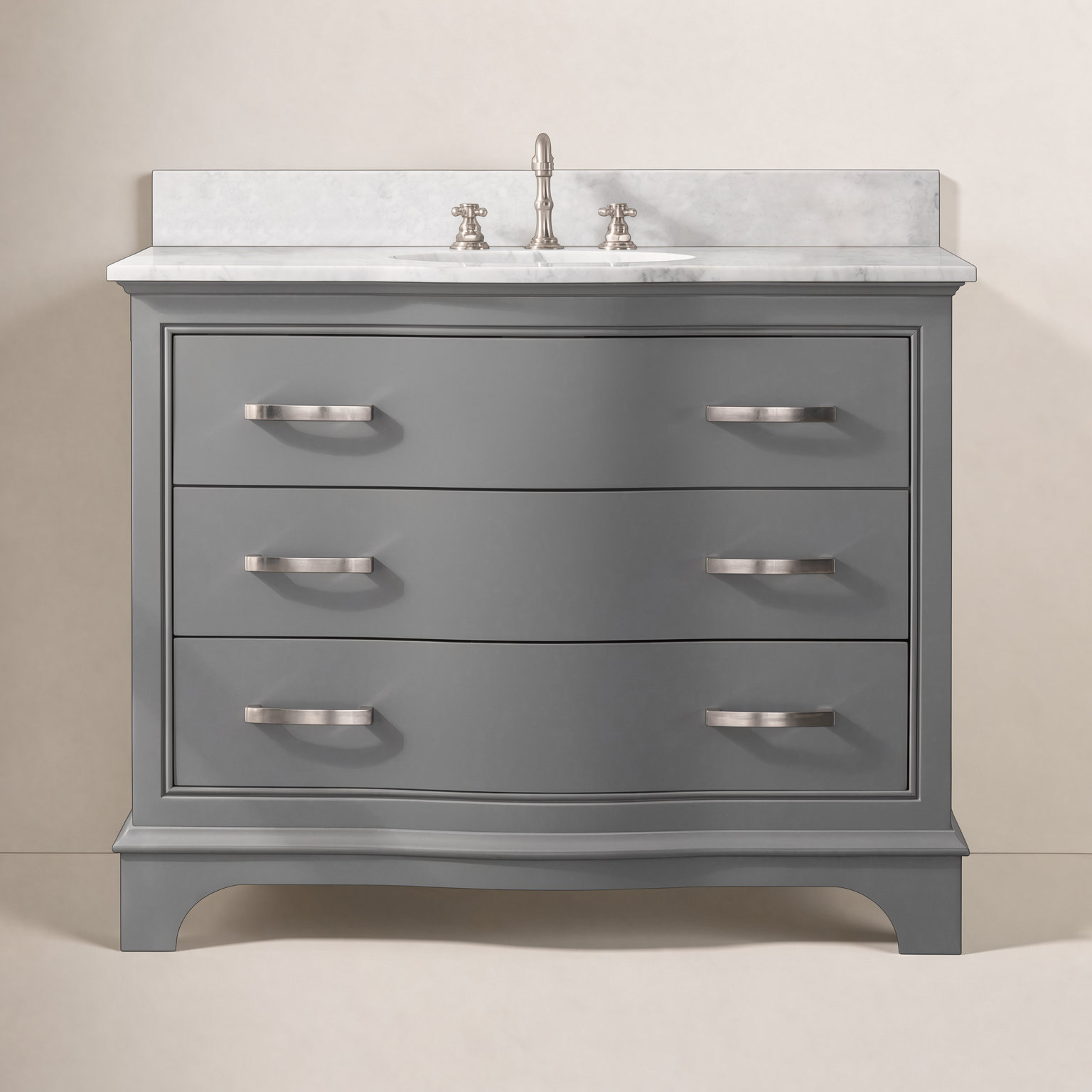 Goleta 42" Pine Single Bathroom Vanity, Gray/Brushed nickel