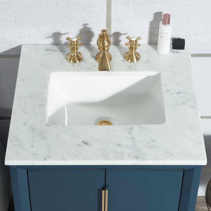 Elizabeth 24" Single Bathroom Vanity Set with Mirror, Monarch Blue