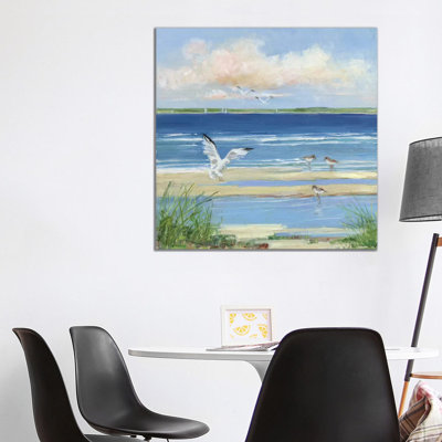 Beach Combing I by Sally Swatland - Wrapped Canvas Print