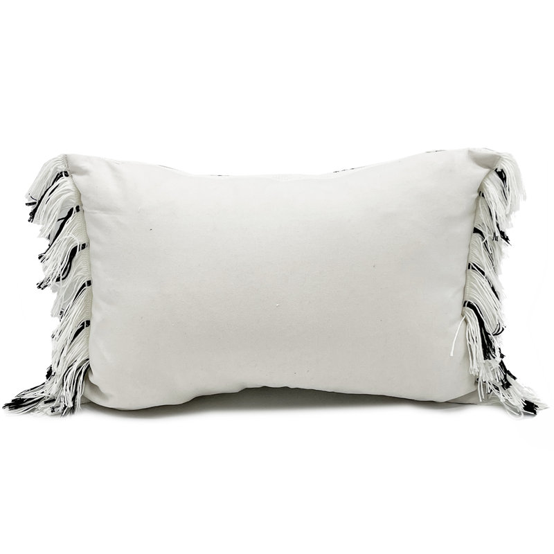 Striped Cotton Throw Pillow, Pillow Cover Only - No Insert, White