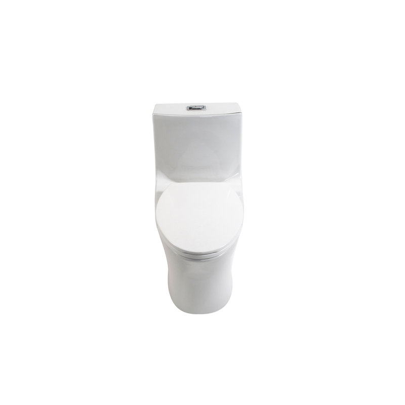 1.1/1.6 GPF Tornado Flush One-Piece Toilet Elongated, Siphonic S-trap 12",Soft Closing Seat, Button on Tank top ,Powerful Dual Flush MAP 1000g, Comfort Chair Seat ADA Height 17", Glossy White
