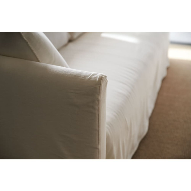 Alana Slipcovered Sofa, Chalk White Cotton Blend