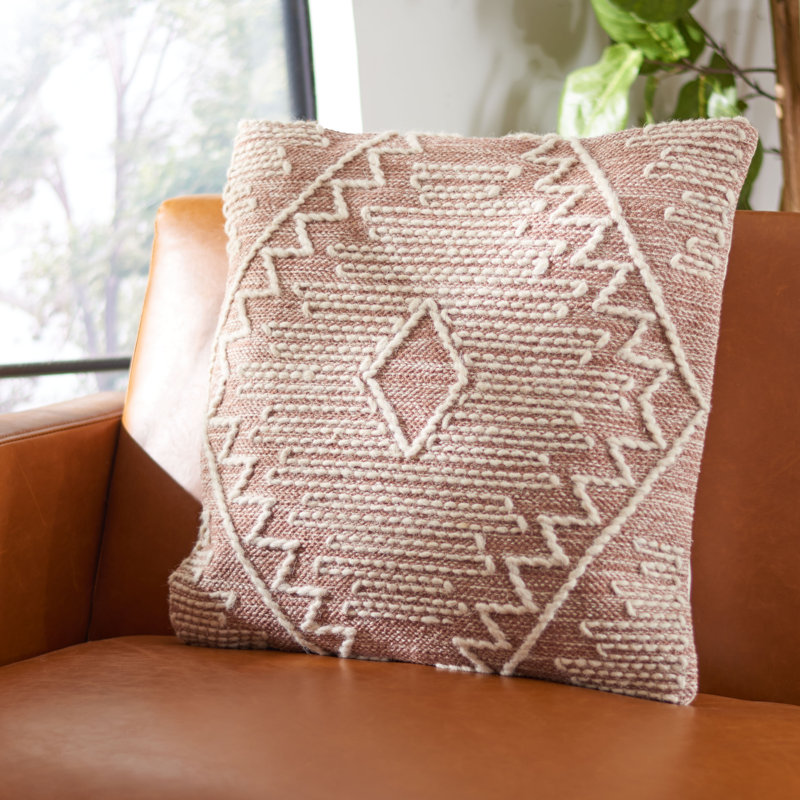 Wool Blend Throw Pillow, Brown