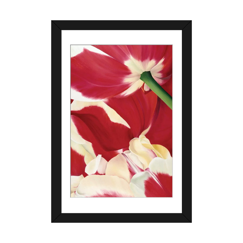 «Flower Dream», impression sur toile, H 24 po x l 16 po x P 1 po, Papier d'art encadré noir, Blanc