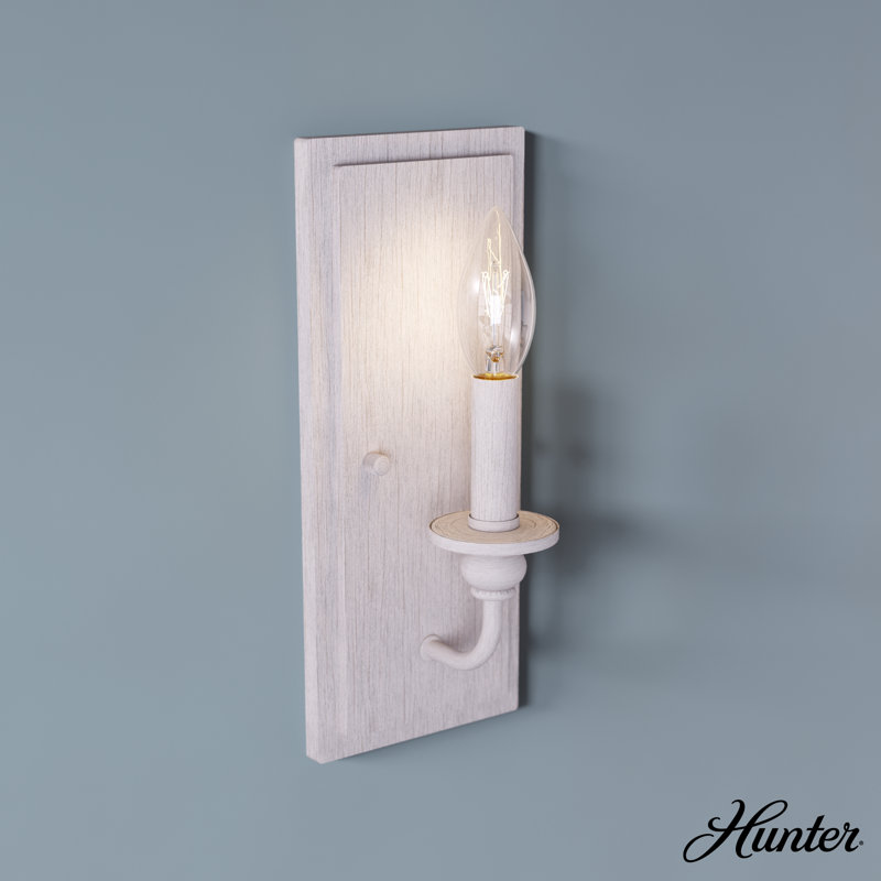 1 - Light Dimmable Candle Wall Light, Distressed White