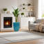 Pot de fleurs décoratif pour l'extérieur en céramique 17 po avec trou de drainage 17 po-143555068