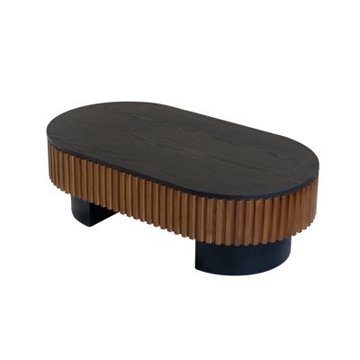 Oval Top Solid Wood Coffee Table With a Removable Tabletop and Hidden Storage, Perfect For the Living Room, Study or Office