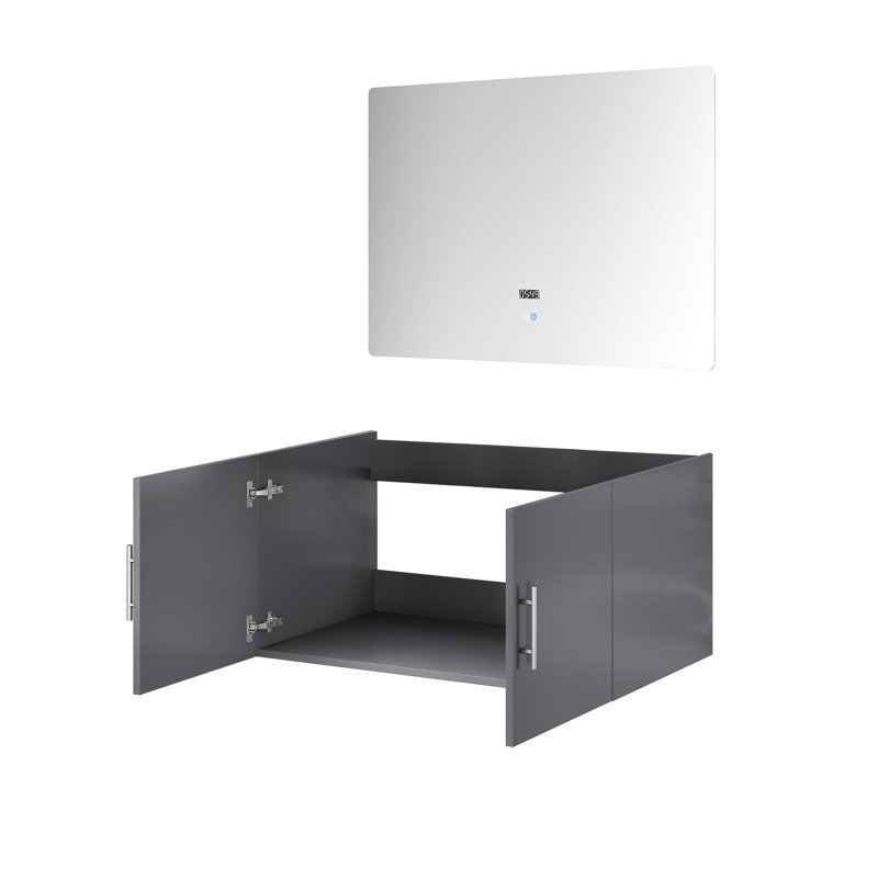 Dark Grey 36 In. Bath Vanity With Led Mirror - Spacious Storage Heart Fully Assembled Variety W X 22 D For Profuse Availability Simple Assembly Mode
