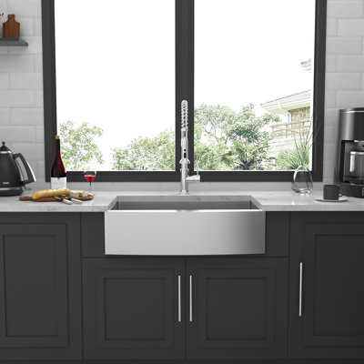 33 Inch Brushed Nickel Sink - Style Stainless Steel 16 Gauge With Smooth Surface Treatment User- Features