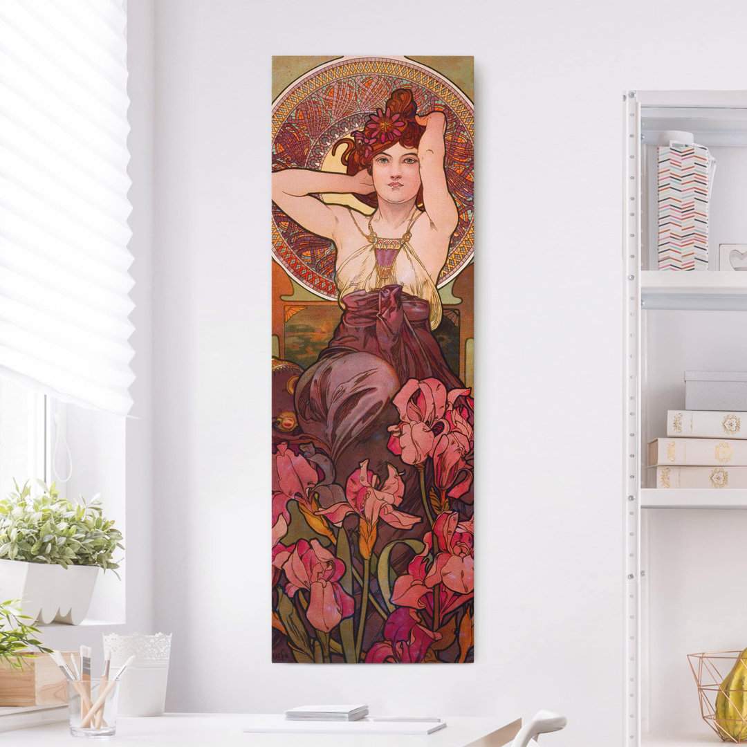 Leinwandbild Edelsteine - Amethyst von Alphonse Mucha