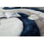 Tapis à poils longs bleu / gris / blanc Thionville-221123463
