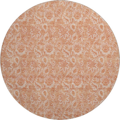 Premium Machine Washable Prisco Salmon Rug