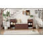 Banc de rangement tout-en-un avec coussin, compartiments, tiroirs et tablettes ouvertes, banc de rangement pour couloir, vestibule, salon (espresso)-129931427