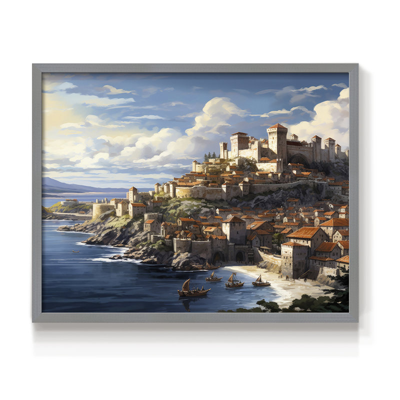 Landscape Series-LXXXIII -Framed Print - Restickable, H 11 po x l 14 po, Grey
