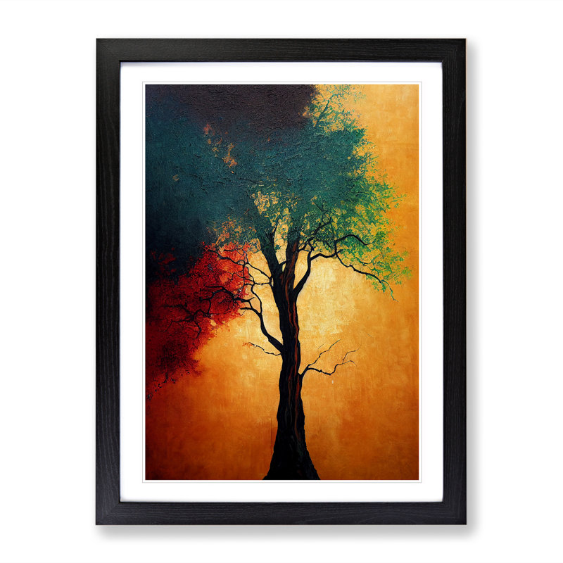 Heavenly Tree - Single Picture Frame Print, Black, 64cm H x 46cm W x 2cm D
