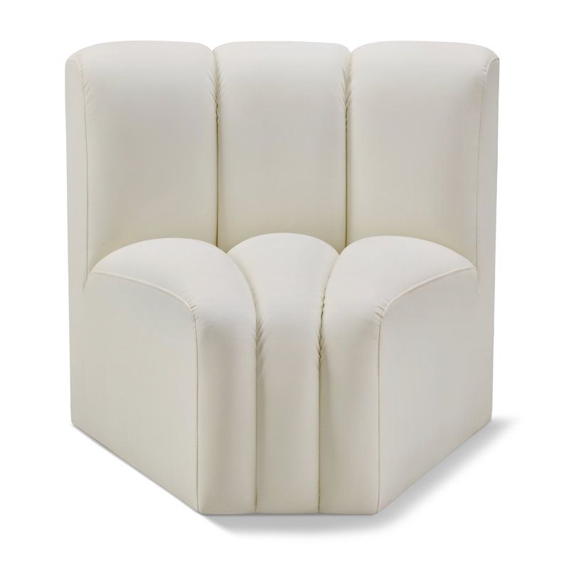 Chaise d'appoint en cuir Hollimon Vegan, Cuir crème végétalien