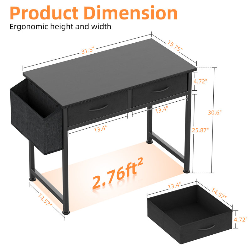 Metal Base Computer Desk
