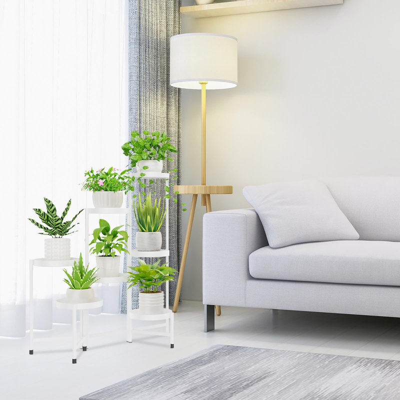 Support à plante à 7 niveaux pour l'intérieur et l'extérieur, Blanc
