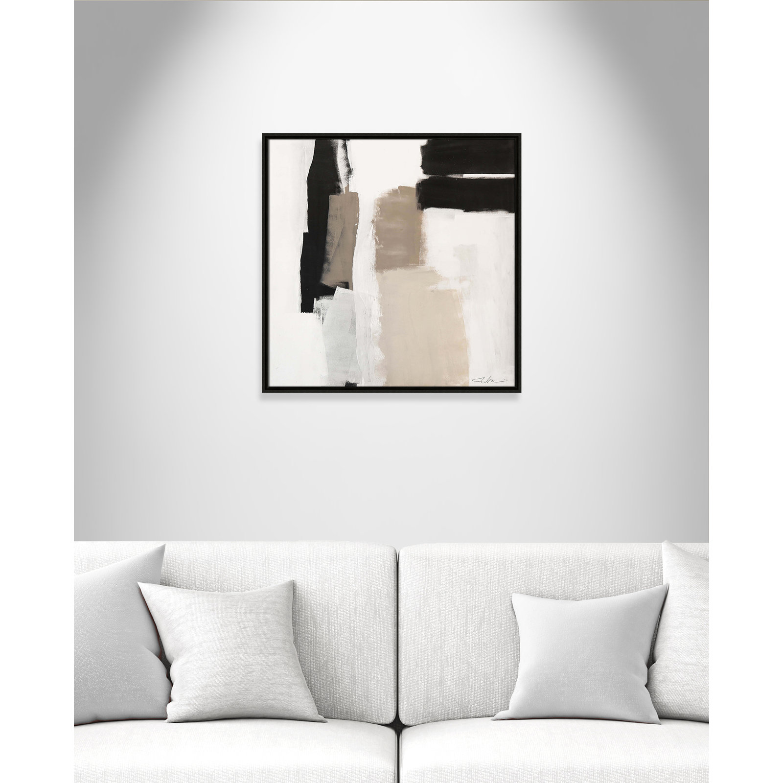 25.5" H x 25.5" W x 2" D, Espresso Floater Framed