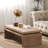 Modern Rustic Wood Coffee Table – Rectangular Living Room Centre Table With Floating Top Design