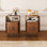 Fluted End Table With Storage Set Of 2, Small Bedside Table With Door