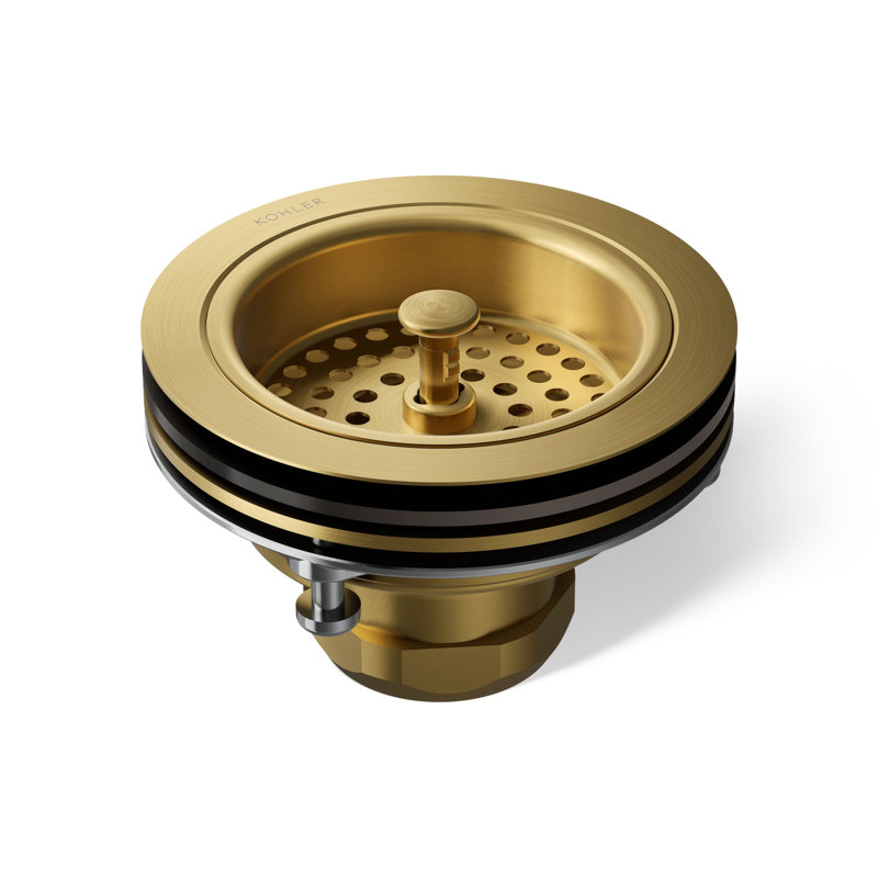 Duostrainer Sink Strainer, Less Tailpiece, Vibrant Brushed Moderne Brass