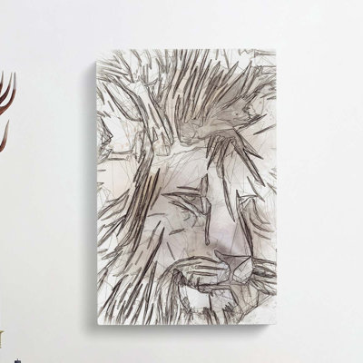 Abstract Lion Art - Wrapped Canvas Print
