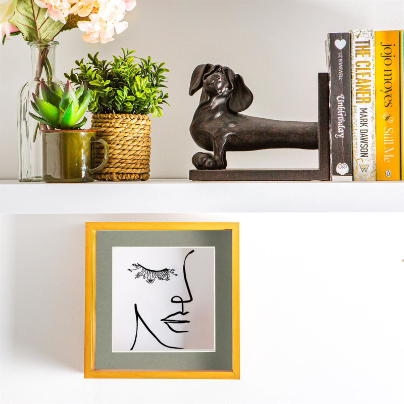 Nicola Spring - 3D Deep Box Photo Frame, 13cm x 13cm, Light Wood/Grey