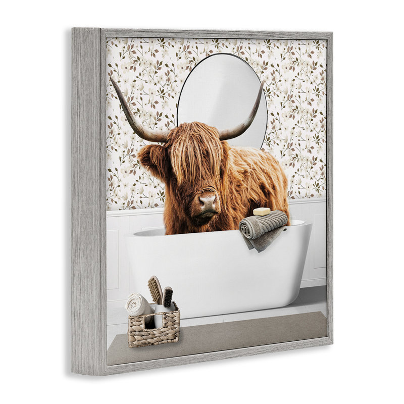 Estampe numérique Boho, conçue par CAD Designs, Giclée de ferme grise encadrée, H 24 po x l 24 po