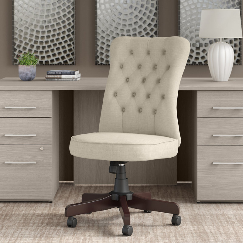 Huckins Vinyl Executive Chair, No, Cream