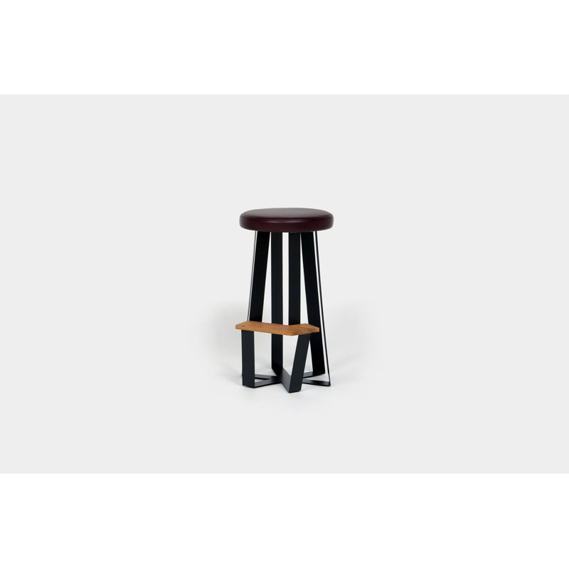 Solid Wood 30" Bar Stool, Burgundy