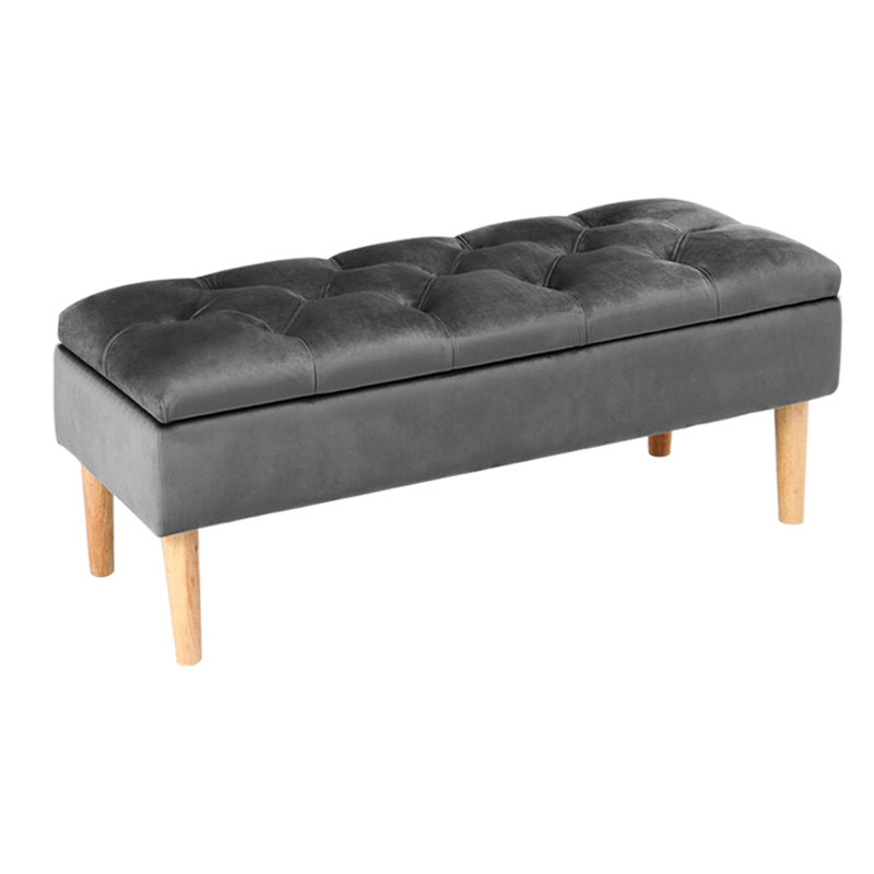 Velvet Upholstered Storage Bench