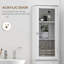 Armoire de rangement pour salle de bain - Lin étroit haut avec porte en acrylique blanc pour les salles de bain et les espaces de vie Porte, tiroir et tablettes minces