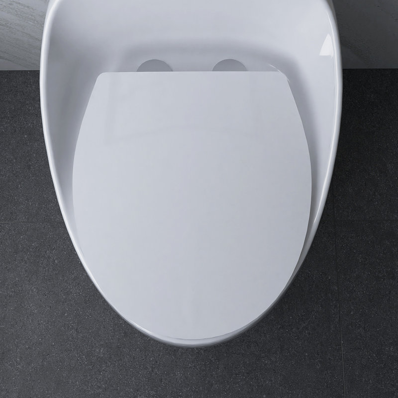 1-Piece 1.28 GPF Single Flush Egg Shape Toilet In Glossy White