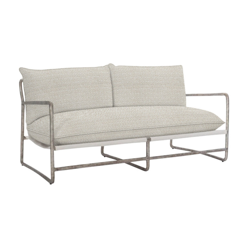 Sorrento Outdoor Metal Loveseat, Beige Linen 6025-012