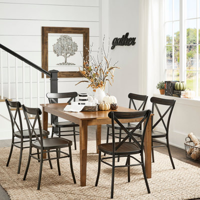 Aliha 6-Person Solid Wood Four-Leg Dining Set