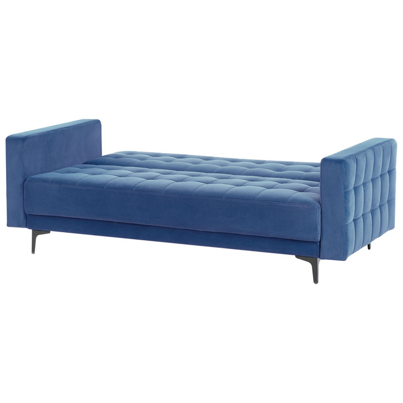 Chmura 3 Seater Velvet Sofa Bed, Blue
