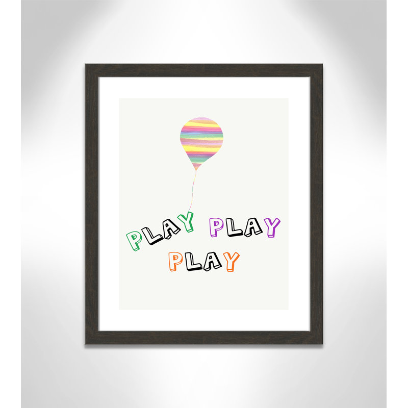 Play Play Play, impression sur papier, H 24,5 po x l 20,5 po x P 0,6 po, Encadré plat noir