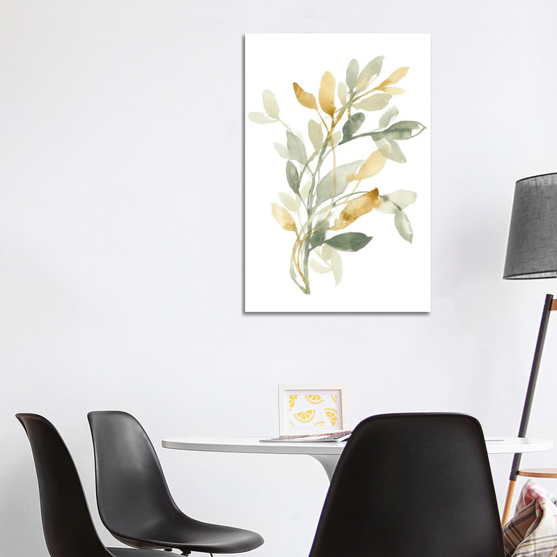 Sage And Sienna Leaves II by Jennifer Goldberger - Wrapped Canvas Painting, 101.6cm H x 66.04cm W x 1.91cm D