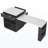 82.6" Fluted Kitchen Island With Extendable Dining Table For 4-6, Island Table For Kitchen With Power Outlet, Kitchen Table With Double-Side Storage, 2 Drawers 2 Side Open Shelves, Black-2112928947