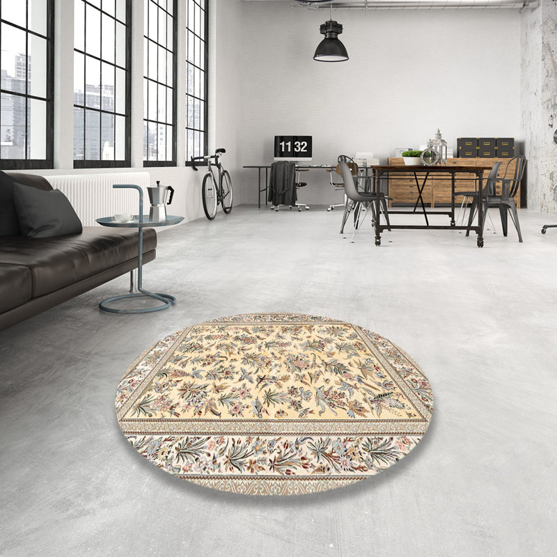 Floral Indoor Rug, Round 6'