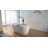 67" Solid Surface Freestanding Soaking Bathtub, Matte White Stone Resin With Overflow And Pop Up Drain-123278829
