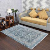 Beybut MACHINE MADE POLYESTER AREA RUGS - Rectangle Shape, Gray & Blue Color, Oriental Design, Area Rugs for Living Room, Bed Room