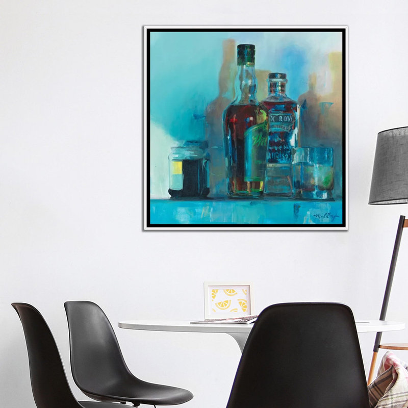 Blue Bourbon 1 Piece Wall Art on Canvas, 93.98 cm H x 93.98cm W x 4.445cm D, White
